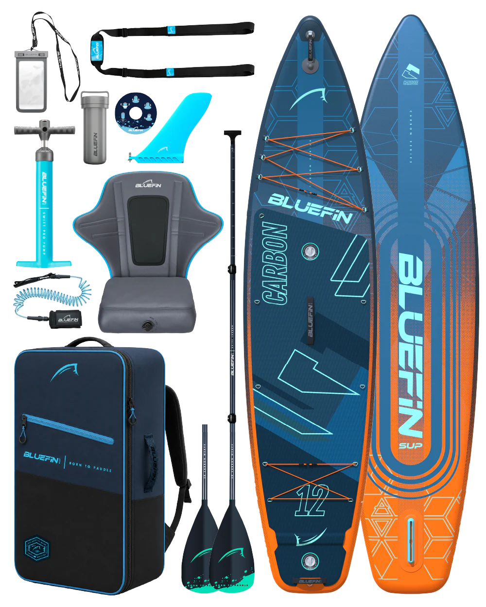 Orange Carbon 12' Premium Inflatable Paddleboard